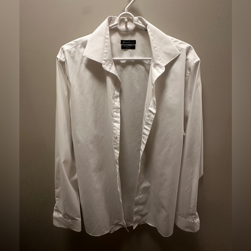 Kenneth Cole Slim Fit Stretch White Dress Shirt